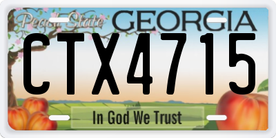 GA license plate CTX4715
