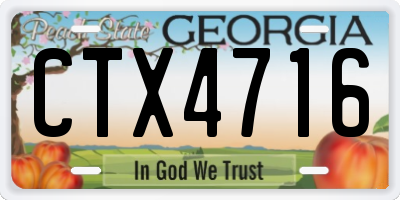 GA license plate CTX4716