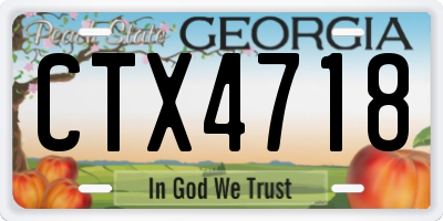 GA license plate CTX4718