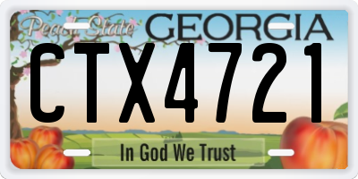 GA license plate CTX4721