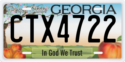 GA license plate CTX4722