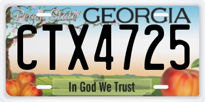 GA license plate CTX4725