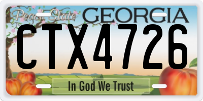 GA license plate CTX4726