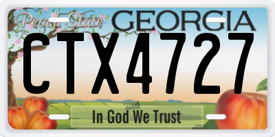 GA license plate CTX4727