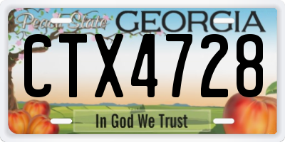 GA license plate CTX4728