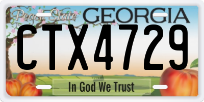 GA license plate CTX4729