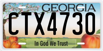 GA license plate CTX4730