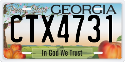 GA license plate CTX4731