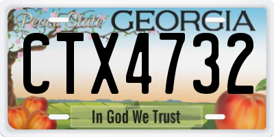 GA license plate CTX4732