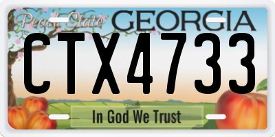 GA license plate CTX4733