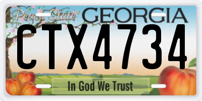 GA license plate CTX4734