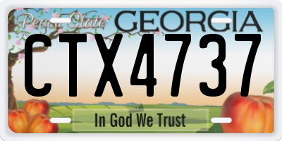 GA license plate CTX4737