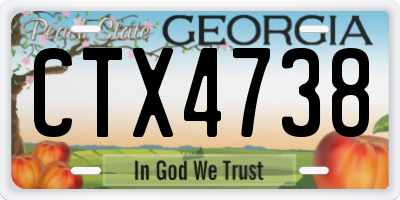 GA license plate CTX4738