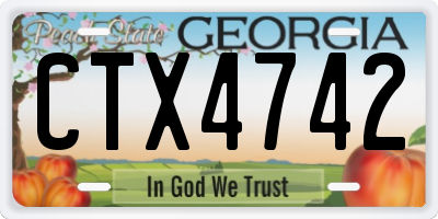 GA license plate CTX4742