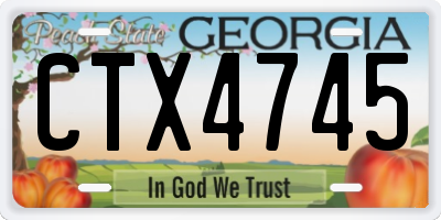 GA license plate CTX4745