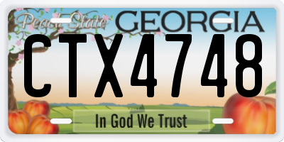 GA license plate CTX4748