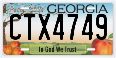 GA license plate CTX4749