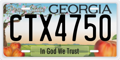 GA license plate CTX4750