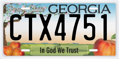GA license plate CTX4751