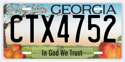 GA license plate CTX4752