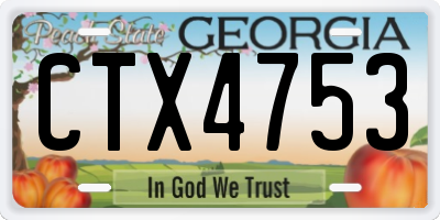 GA license plate CTX4753