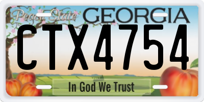 GA license plate CTX4754