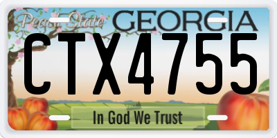 GA license plate CTX4755