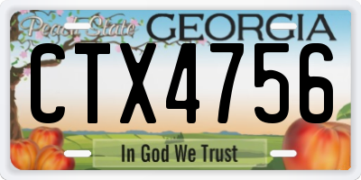 GA license plate CTX4756