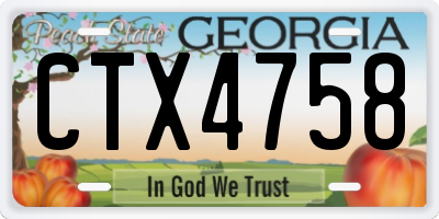 GA license plate CTX4758
