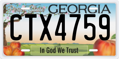 GA license plate CTX4759