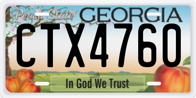 GA license plate CTX4760