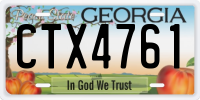 GA license plate CTX4761