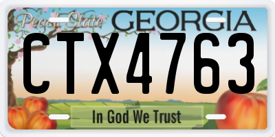GA license plate CTX4763