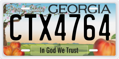 GA license plate CTX4764