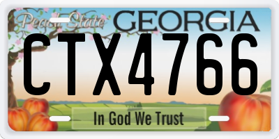 GA license plate CTX4766