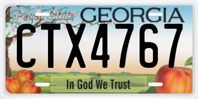 GA license plate CTX4767