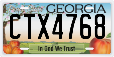 GA license plate CTX4768