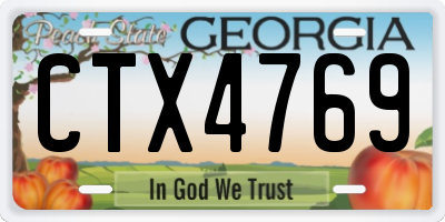 GA license plate CTX4769
