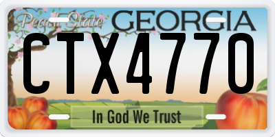 GA license plate CTX4770