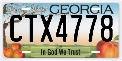 GA license plate CTX4778