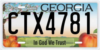 GA license plate CTX4781