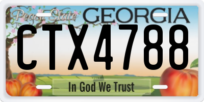 GA license plate CTX4788