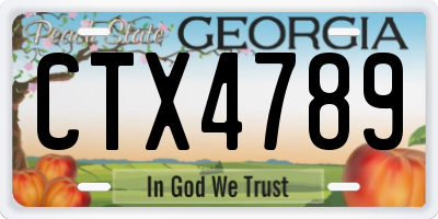 GA license plate CTX4789