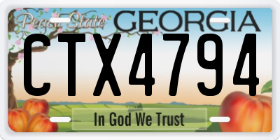 GA license plate CTX4794