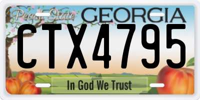 GA license plate CTX4795