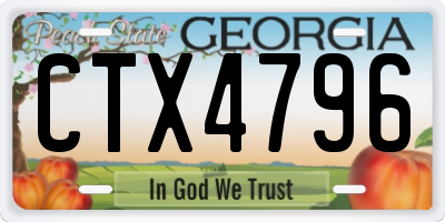 GA license plate CTX4796