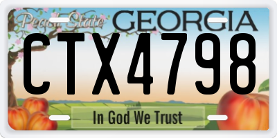 GA license plate CTX4798