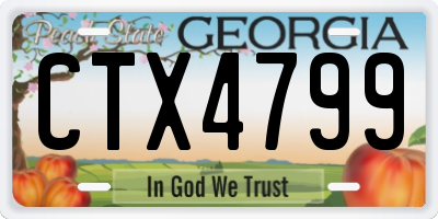 GA license plate CTX4799