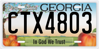 GA license plate CTX4803