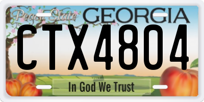 GA license plate CTX4804
